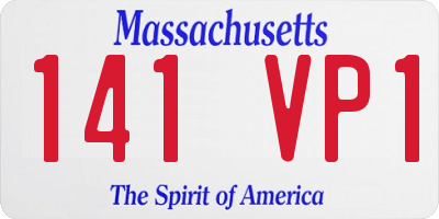 MA license plate 141VP1