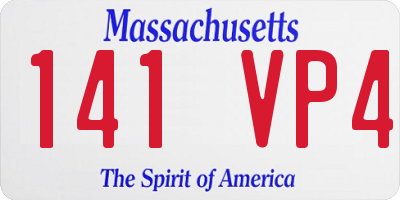 MA license plate 141VP4