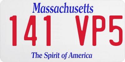 MA license plate 141VP5