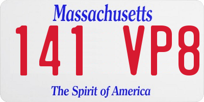 MA license plate 141VP8