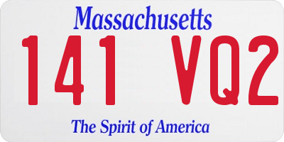 MA license plate 141VQ2