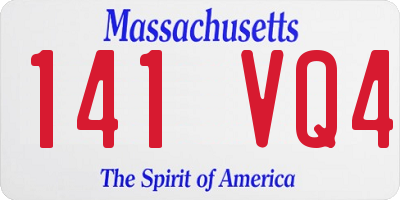 MA license plate 141VQ4