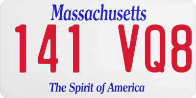 MA license plate 141VQ8