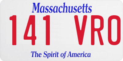 MA license plate 141VR0