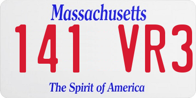 MA license plate 141VR3