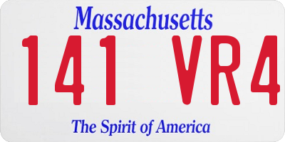 MA license plate 141VR4