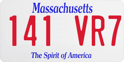 MA license plate 141VR7