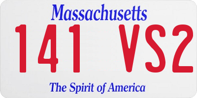 MA license plate 141VS2