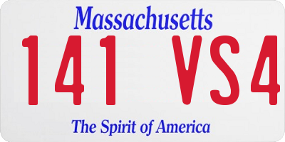 MA license plate 141VS4