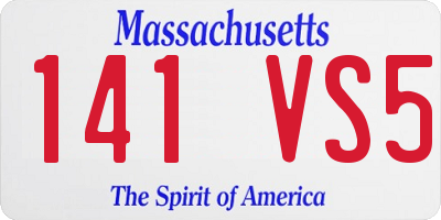 MA license plate 141VS5