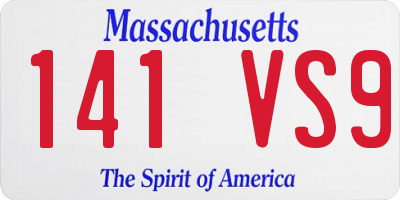 MA license plate 141VS9