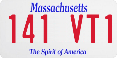 MA license plate 141VT1