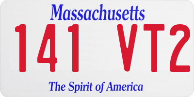 MA license plate 141VT2