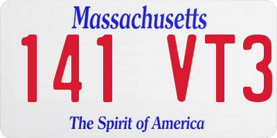 MA license plate 141VT3