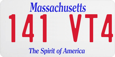 MA license plate 141VT4