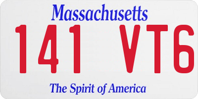 MA license plate 141VT6
