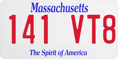 MA license plate 141VT8