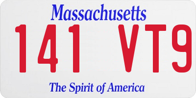 MA license plate 141VT9