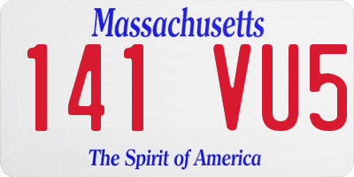 MA license plate 141VU5