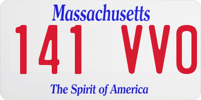 MA license plate 141VV0