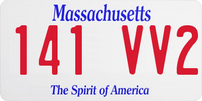 MA license plate 141VV2