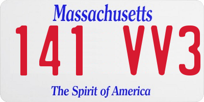 MA license plate 141VV3