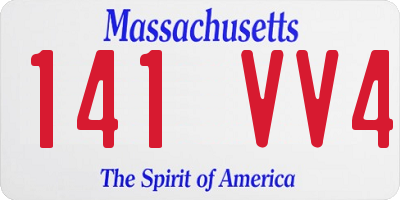 MA license plate 141VV4
