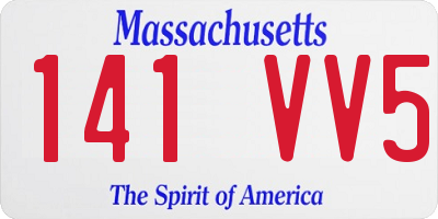 MA license plate 141VV5