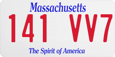 MA license plate 141VV7