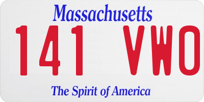 MA license plate 141VW0