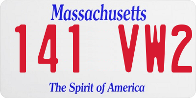 MA license plate 141VW2