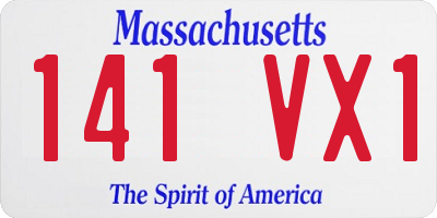 MA license plate 141VX1