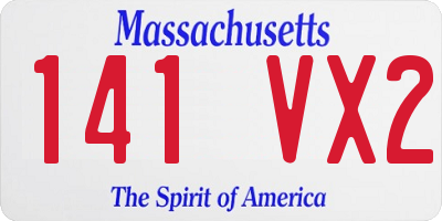 MA license plate 141VX2
