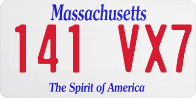 MA license plate 141VX7