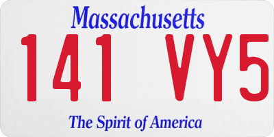 MA license plate 141VY5