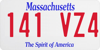 MA license plate 141VZ4