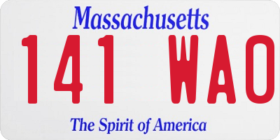 MA license plate 141WA0