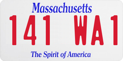 MA license plate 141WA1