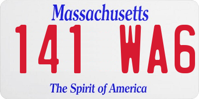 MA license plate 141WA6