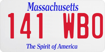 MA license plate 141WB0
