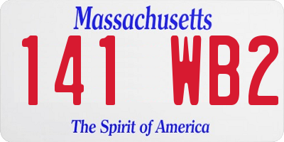 MA license plate 141WB2