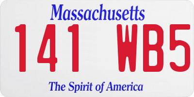 MA license plate 141WB5