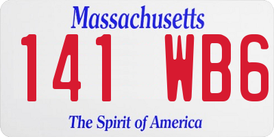 MA license plate 141WB6