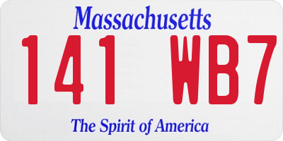 MA license plate 141WB7