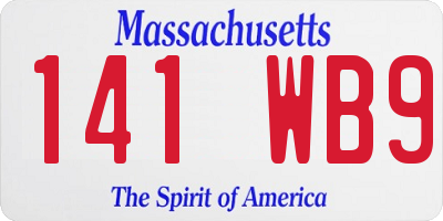 MA license plate 141WB9