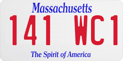 MA license plate 141WC1