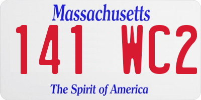 MA license plate 141WC2