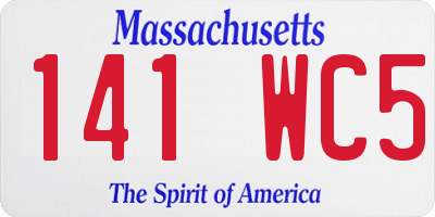 MA license plate 141WC5