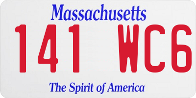 MA license plate 141WC6