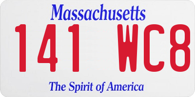 MA license plate 141WC8